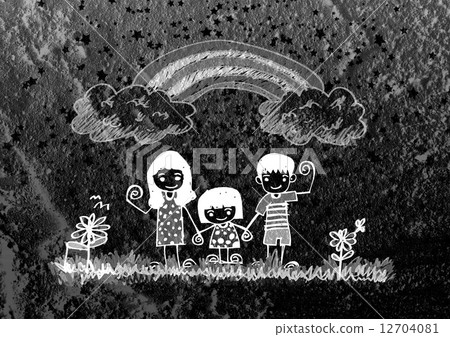 Happy family father, mother, son and daughter on wall texture Happy family father, mother, son and daughter on wall texture 12704081