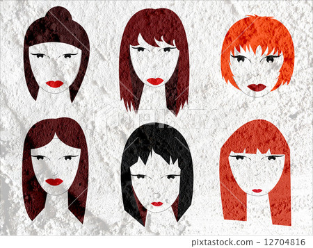 Face people   on Cement wall texture background 12704816