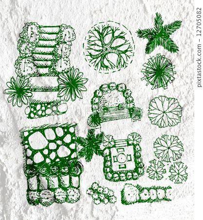 Trees top view for architecture landscape design projects  on wa 12705082