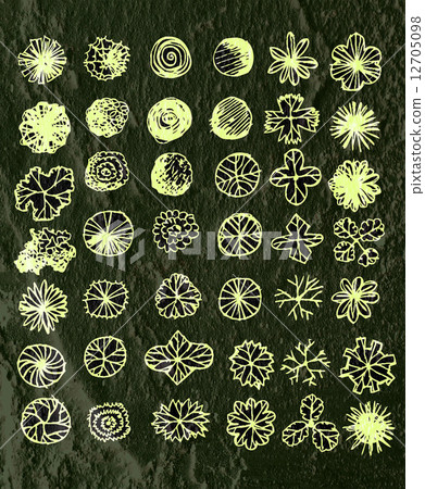 Trees top view for architecture landscape design projects  on wa 12705098