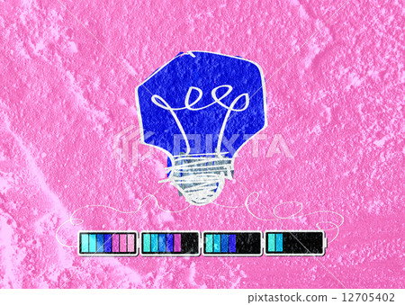 Light bulb with Charging Battery Power Idea on wall texture back 12705402