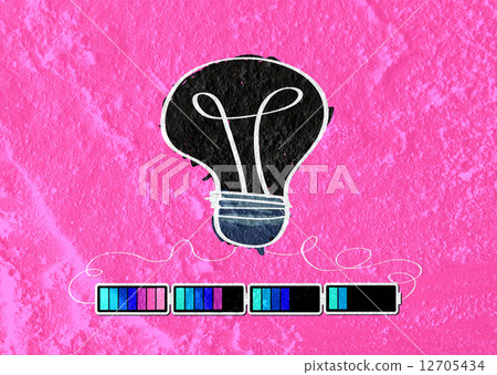 Light bulb with Charging Battery Power Idea on wall texture back Light bulb with Charging Battery Power Idea on wall texture back 12705434