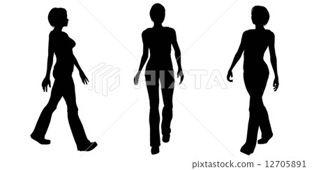 Woman Walking Silhouette Illustration 12705891