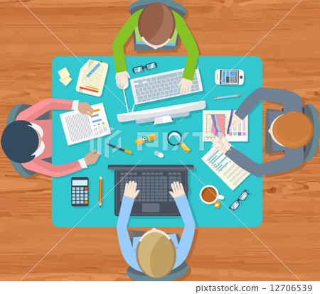 Office workers on meeting and brainstorming Office workers on meeting and brainstorming 12706539