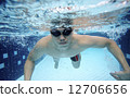 Underwater picture of a man swimming 12706656