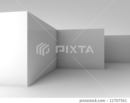 Abstract 3d background, white empty room interior - Stock Illustration ...