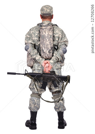 soldier with assault rifle 12708266