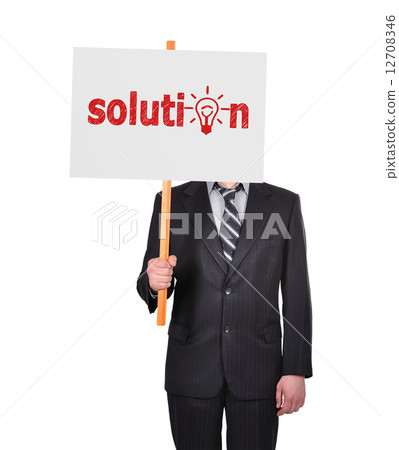 signboard with solution 12708346