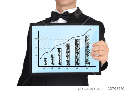 tablet with business chart 12708591