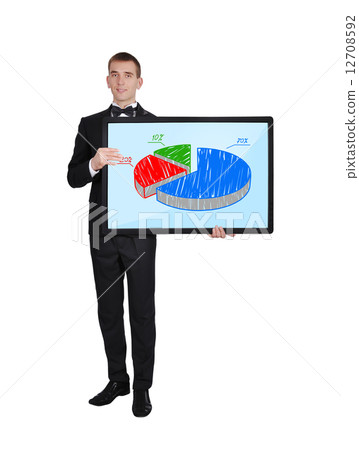 businessman with chart businessman with chart 12708592