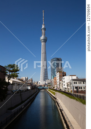 Tokyo Sky Tree seen from Tokachi Bridge 12709694