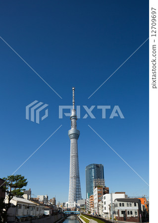 Tokyo Sky Tree seen from Tokachi Bridge 12709697