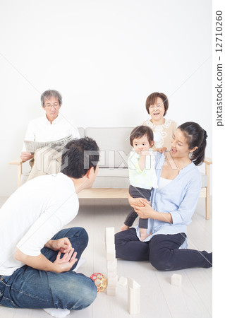 Three generations family image playing with children Three generations family image playing with children 12710260