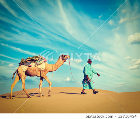 Cameleer (camel driver).  Rajasthan, India 12710454