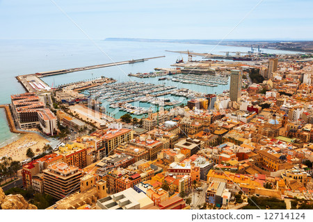 seaside part of Alicante and  port. Spain 12714124