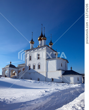 Trinity Cathedral  at Gorokhovets in winter. Russia 12714206