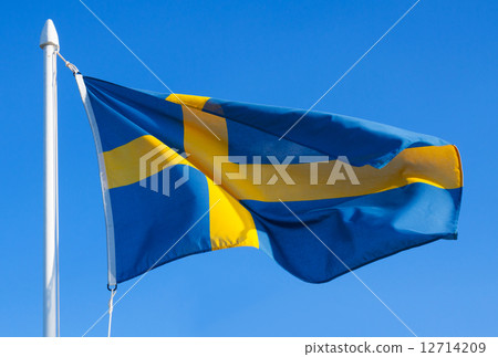 Flag of Sweden in flight 12714209