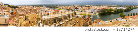 Panorama of  Tortosa with Cathedral from Suda castle 12714274