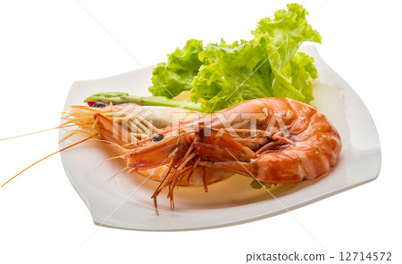 Boiled king prawns Boiled king prawns 12714572