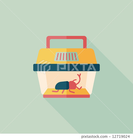 Pet beetle flat icon with long shadow,eps10 12719024