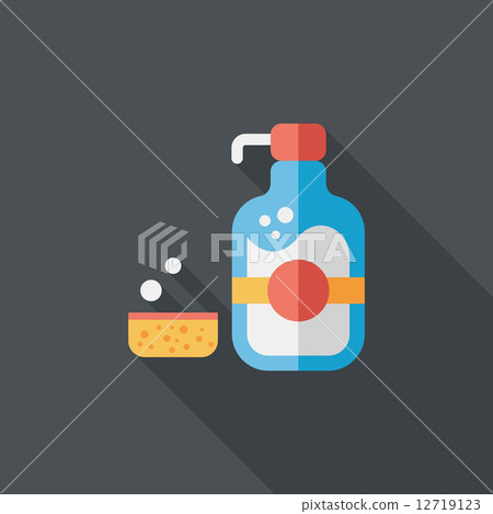 kitchenware dish soap flat icon with long... - Stock Illustration ...