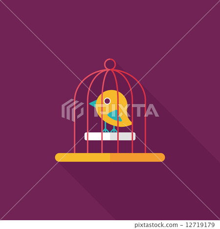 Pet bird cage flat icon with long shadow, eps10 Pet bird cage flat icon with long shadow, eps10 12719179