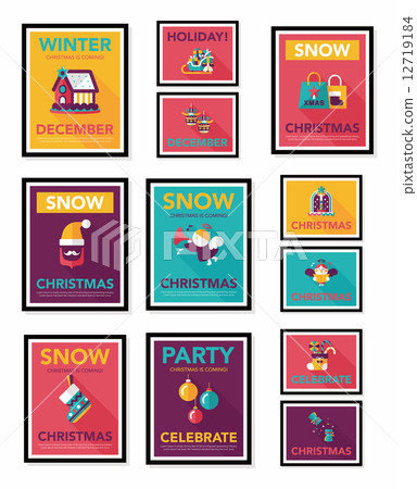Christmas poster flat banner design flat background set, eps10 Christmas poster flat banner design flat background set, eps10 12719184