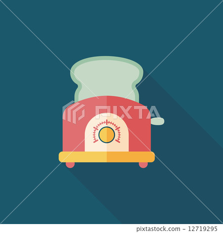 kitchenware toaster flat icon with long shadow,eps10 kitchenware toaster flat icon with long shadow,eps10 12719295