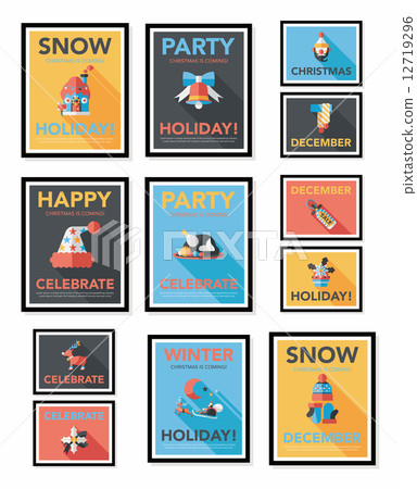 Christmas poster flat banner design flat background set, eps10 Christmas poster flat banner design flat background set, eps10 12719296