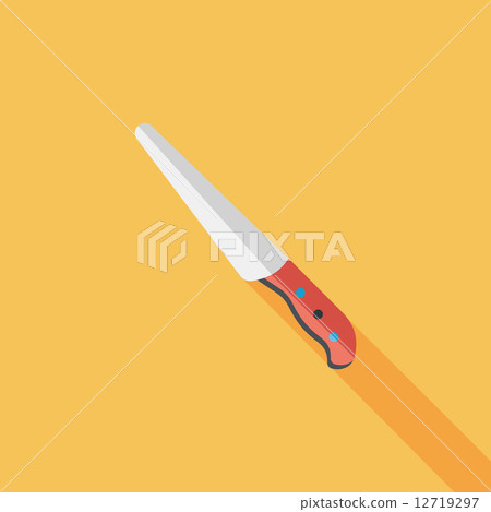 kitchenware knife flat icon with long shadow,eps10 12719297