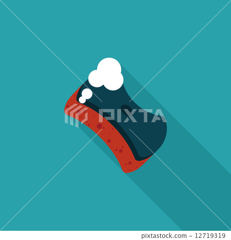 Kitchenware scouring pads flat icon with long shadow,eps10 12719319