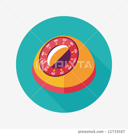 kitchenware timer flat icon with long shadow,eps10 kitchenware timer flat icon with long shadow,eps10 12719387
