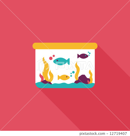 Pet fish flat icon with long shadow,eps10 Pet fish flat icon with long shadow,eps10 12719407