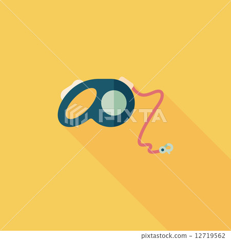 Pet dog lead flat icon with long shadow,eps10 12719562