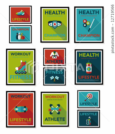 Sport poster flat banner design flat background set, eps10 Sport poster flat banner design flat background set, eps10 12719566