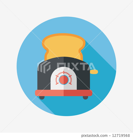 kitchenware toaster flat icon with long shadow,eps10 kitchenware toaster flat icon with long shadow,eps10 12719568