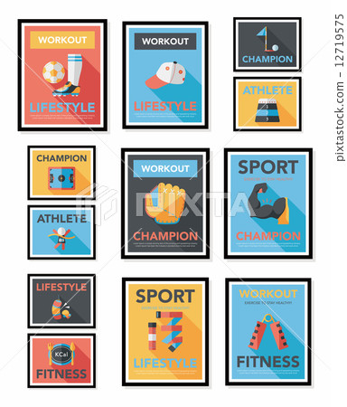 Sport poster flat banner design flat background set, eps10 Sport poster flat banner design flat background set, eps10 12719575