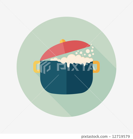 kitchenware pot flat icon with long shadow,eps10 kitchenware pot flat icon with long shadow,eps10 12719579