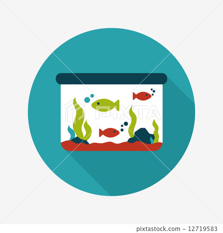 Pet fish flat icon with long shadow,eps10 12719583