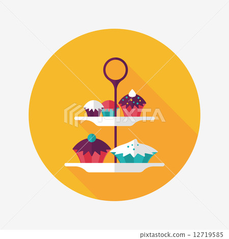 cupcake flat icon with long shadow,eps10 cupcake flat icon with long shadow,eps10 12719585