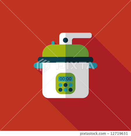 kitchenware rice cooker flat icon with long shadow,eps10 kitchenware rice cooker flat icon with long shadow,eps10 12719631