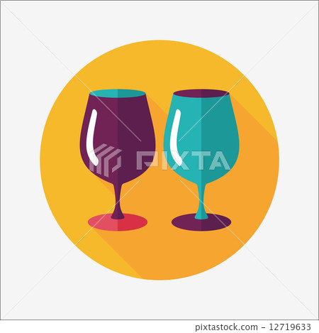 kitchenware glass cup flat icon with long shadow,eps10 kitchenware glass cup flat icon with long shadow,eps10 12719633