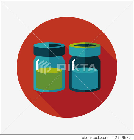 kitchenware sauce bottle flat icon with long... - Stock Illustration ...