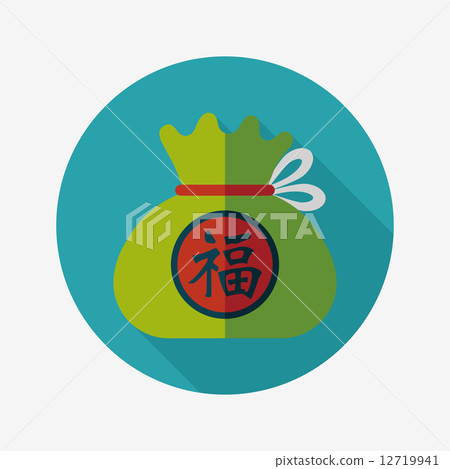 Chinese New Year flat icon with long shadow,eps10, Chinese lucky Chinese New Year flat icon with long shadow,eps10, Chinese lucky 12719941