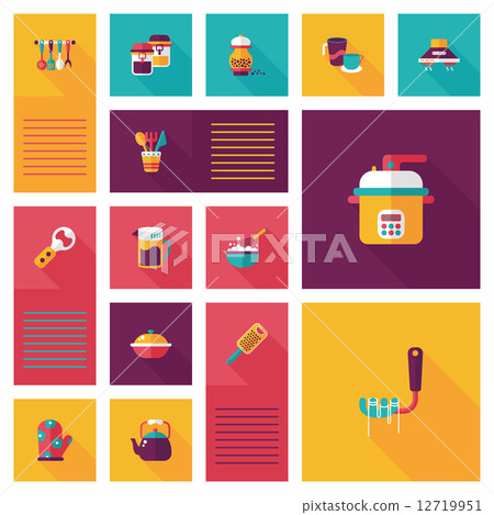 Kitchenware flat app ui background,eps10 Kitchenware flat app ui background,eps10 12719951