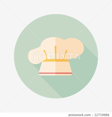 kitchenware chef hat flat icon with long shadow,eps10 12719966
