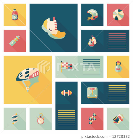 sport flat ui background set, eps10 12720382
