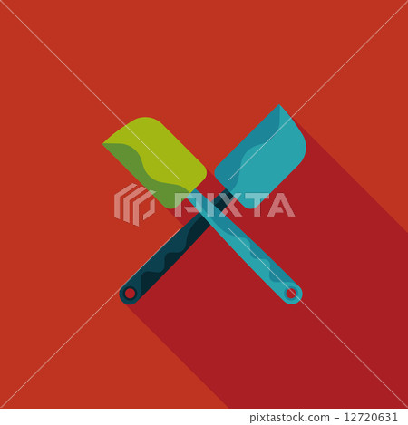 kitchenware cake knife flat icon with long shadow,eps10 12720631