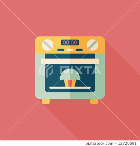 kitchenware oven flat icon with long shadow,eps10 12720691