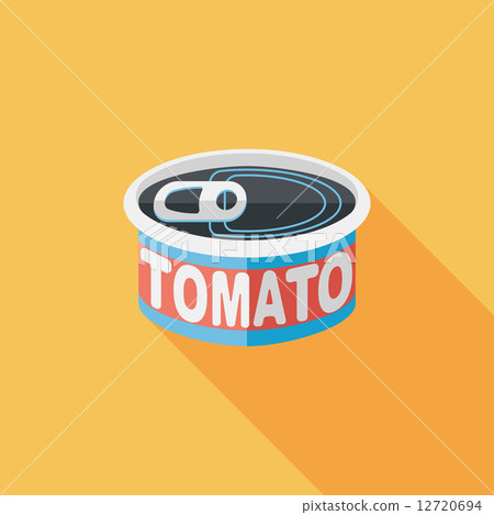 kitchenware tomato can flat icon with long shadow,eps10 12720694